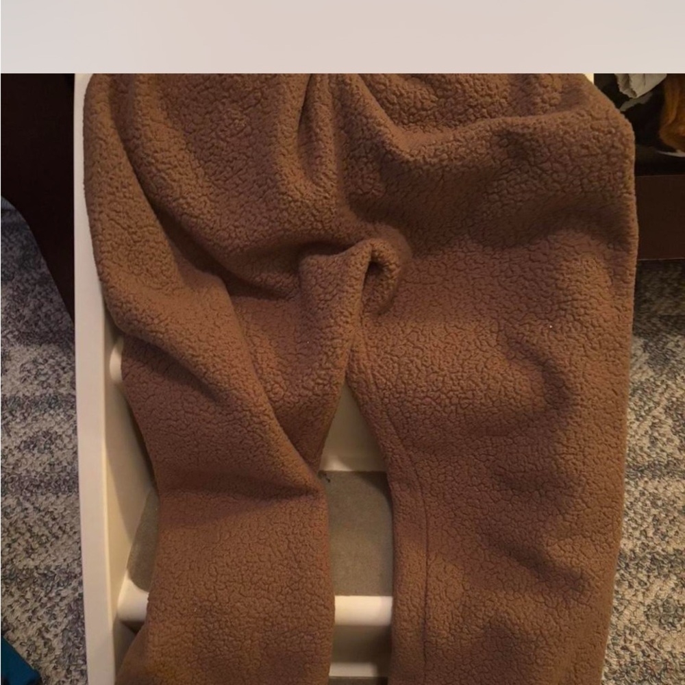 Women Cozy Brown Fleece Pants